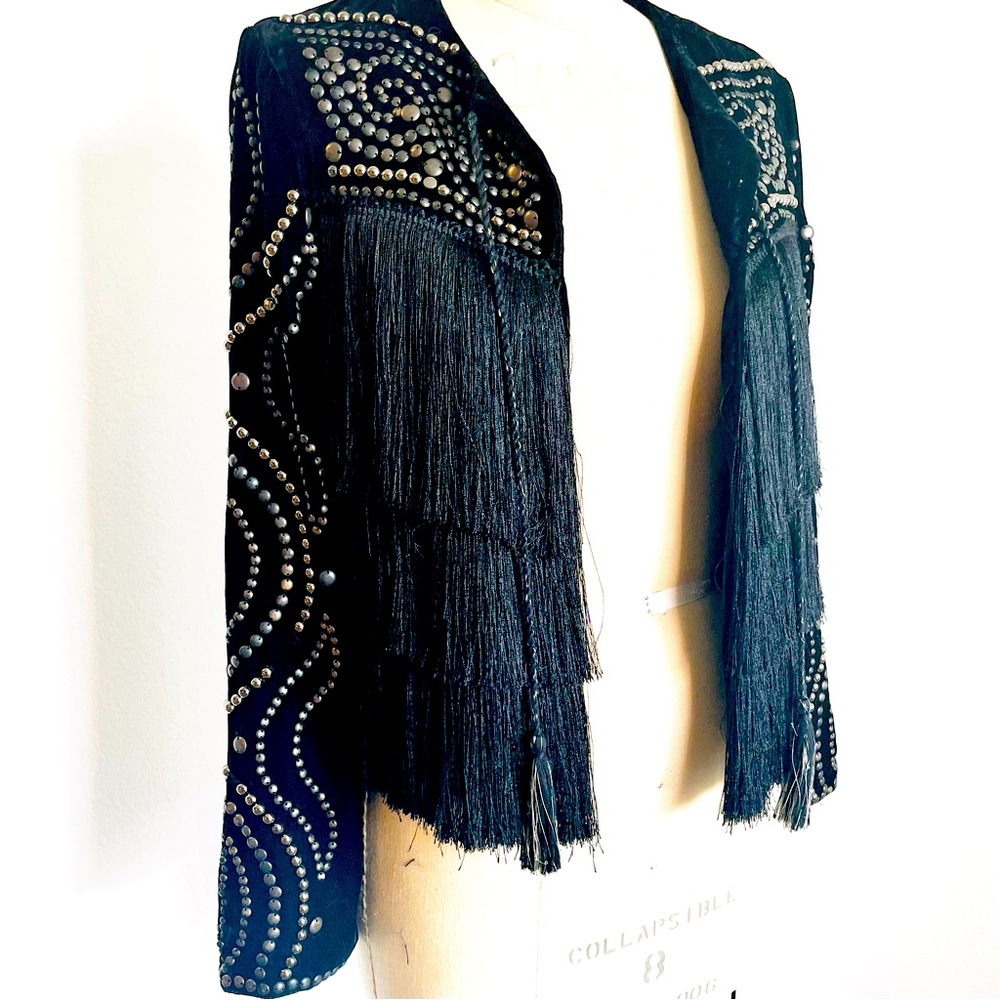 Zara Premium Embellished Beaded Fringe Jacket